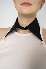 MeiMeiJ Pearl Embellished Faux Collar in Black Vancouver. Shop Online or in Store.
