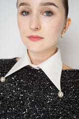 MeiMeiJ Pearl Embellished Faux Collar in White Vancouver. Shop Online or in Store.