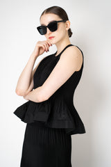 MeiMeiJ Pleated Peplum Sleeveless Top in Black Vancouver. Shop Online or in Store.