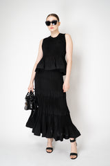 MeiMeiJ Pleated Peplum Sleeveless Top in Black Vancouver. Shop Online or in Store.