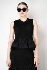 MeiMeiJ Pleated Peplum Sleeveless Top in Black Vancouver. Shop Online or in Store.