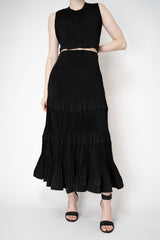 MeiMeiJ Pleated Tiered Peplum Skirt in Black Vancouver. Shop Online or in Store.