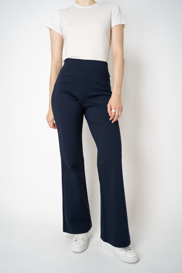 MeiMeiJ Punto Straight Leg Pull-On Trousers in Navy Vancouver. Shop Online or in Store.