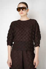 MeiMeiJ Relaxed 3D Effect Top in Mocha Brown Vancouver. Shop Online or in Store.
