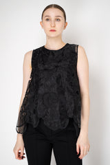 MeiMeiJ Sleeveless Floral Organza Top in Black Vancouver. Shop Online or in Store.