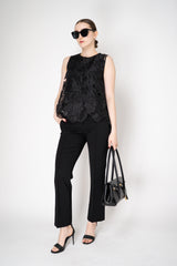 MeiMeiJ Sleeveless Floral Organza Top in Black Vancouver. Shop Online or in Store.