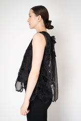 MeiMeiJ Sleeveless Floral Organza Top in Black Vancouver. Shop Online or in Store.
