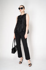 MeiMeiJ Sleeveless Floral Organza Top in Black Vancouver. Shop Online or in Store.