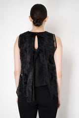 MeiMeiJ Sleeveless Floral Organza Top in Black Vancouver. Shop Online or in Store.