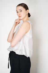 MeiMeiJ Voile Blouson Style Sleeveless Top in White Vancouver. Shop Online or in Store.
