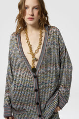 Missoni Knit Viscose Sequin Oversized Cardigan in Multicolour Print