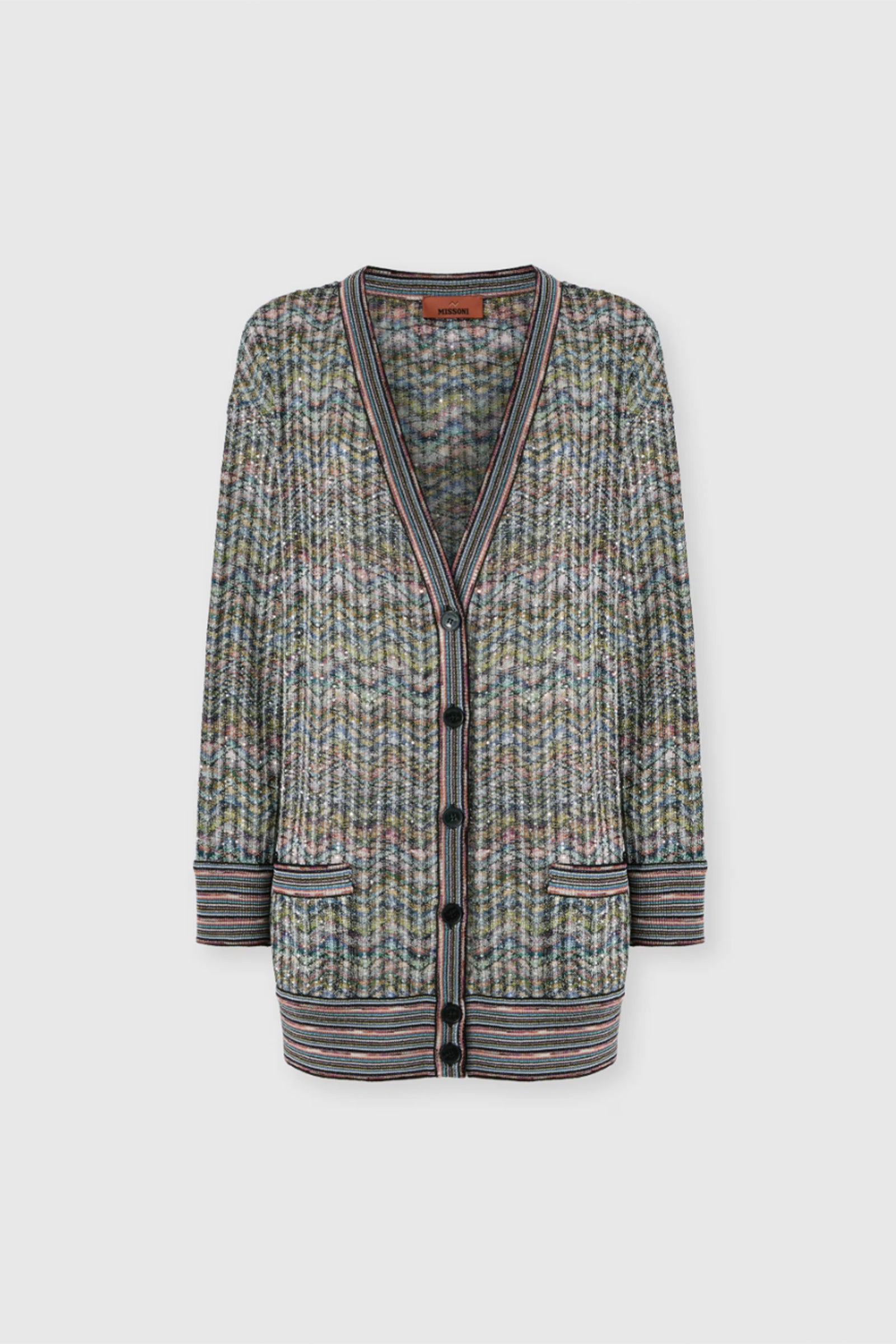 Missoni Knit Viscose Sequin Oversized Cardigan in Multicolour
