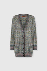 Missoni Knit Viscose Sequin Oversized Cardigan in Multicolour Print