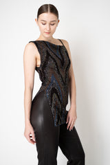 Missoni Asymmetrical Sequin Tunic Top in Autumnal Lurex Chevron Vancouver. Shop Online or in Store.