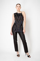 Missoni Asymmetrical Sequin Tunic Top in Autumnal Lurex Chevron Vancouver. Shop Online or in Store.