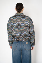 Missoni Oversized Lame Bomber Jacket with Lurex and Sequins Chevron Pattern in Multicolour Vancouver. Shop Online or in Store.