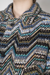 Missoni Oversized Lame Bomber Jacket with Lurex and Sequins Chevron Pattern in Multicolour Vancouver. Shop Online or in Store.