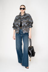 Missoni Oversized Lame Bomber Jacket with Lurex and Sequins Chevron Pattern in Multicolour Vancouver. Shop Online or in Store.