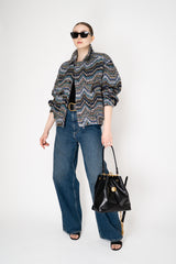 Missoni Oversized Lame Bomber Jacket with Lurex and Sequins Chevron Pattern in Multicolour Vancouver. Shop Online or in Store.