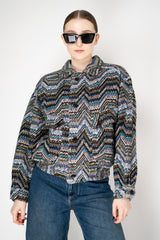 Missoni Oversized Lame Bomber Jacket with Lurex and Sequins Chevron Pattern in Multicolour Vancouver. Shop Online or in Store.