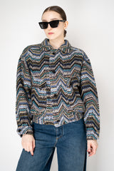 Missoni Oversized Lame Bomber Jacket with Lurex and Sequins Chevron Pattern in Multicolour Vancouver. Shop Online or in Store.