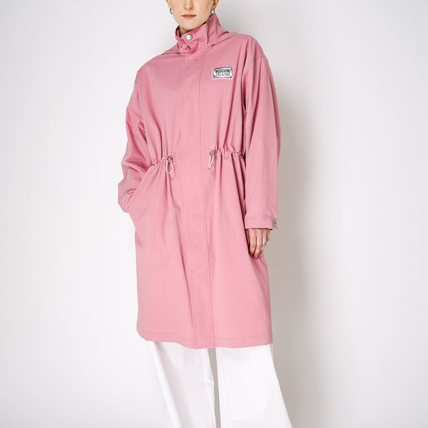 Moschino Jeans Cotton Blend Hooded Trench Coat in Pink – Ashia Mode