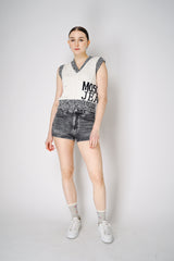 Moschino Jeans Dark Wash Denim Shorts in Black Vancouver. Shop Online or in Store