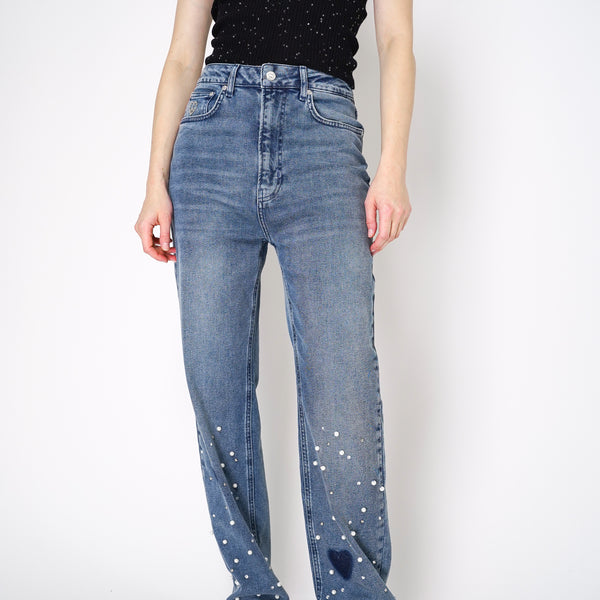 【関税&送料込】Moschino Jeans Two-Tone Denim Jeans Two-tone denim cropped jacket Moschino Jeans | Moschino