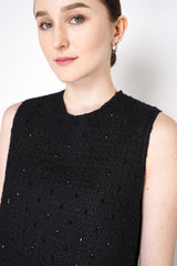 Nº21 Bead Embellished Bouclé Dress with Detachable COllar in Black Vancouver. Shop Online or in Store.