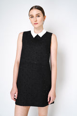 Nº21 Bead Embellished Bouclé Dress with Detachable COllar in Black Vancouver. Shop Online or in Store.