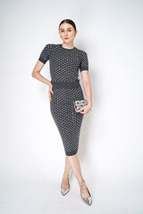 Nº21 Crystal Embellished Knit Midi Skirt in Grey Vancouver. Shop Online or in Store.