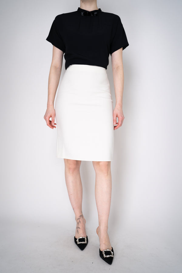 Nº21 Viscose Blend Canvas Pencil Skirt in Off-White Vancouver. Shop Online or in Store