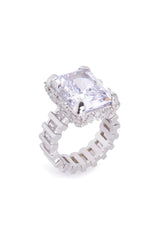 Nickho Rey Kuempel Cocktail Ring in White Rhodium with Clear Stones Vancouver. Shop Online or in Store.
