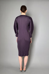 Pleats Please Issey Miyake Monthly Colors: November Dress in Dark Purple- Ashia Mode- Vancouver, BC