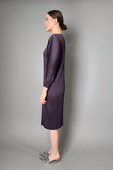 Pleats Please Issey Miyake Monthly Colors: November Dress in Dark Purple- Ashia Mode- Vancouver, BC