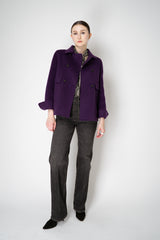 Odeeh A-line Double Breasted Wool Cashmere Jacket in Eggplant Purple Vancouver. Shop Online or in Store.