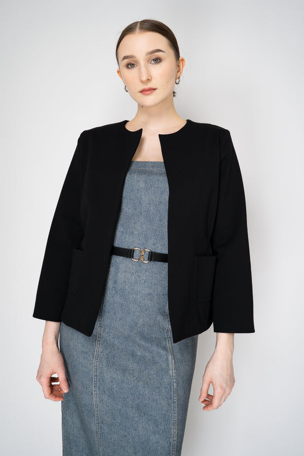 Odeeh Cinched Waist Ponte Jacket in Black Vancouver. Shop Online or in Store.