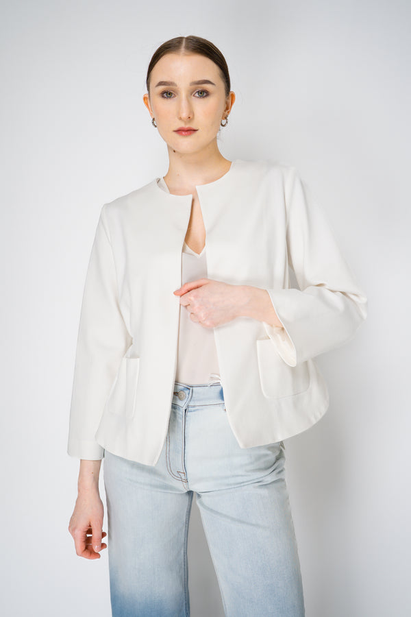 Odeeh Cinched Waist Ponte Jacket in White Vancouver. Shop Online or in Store.