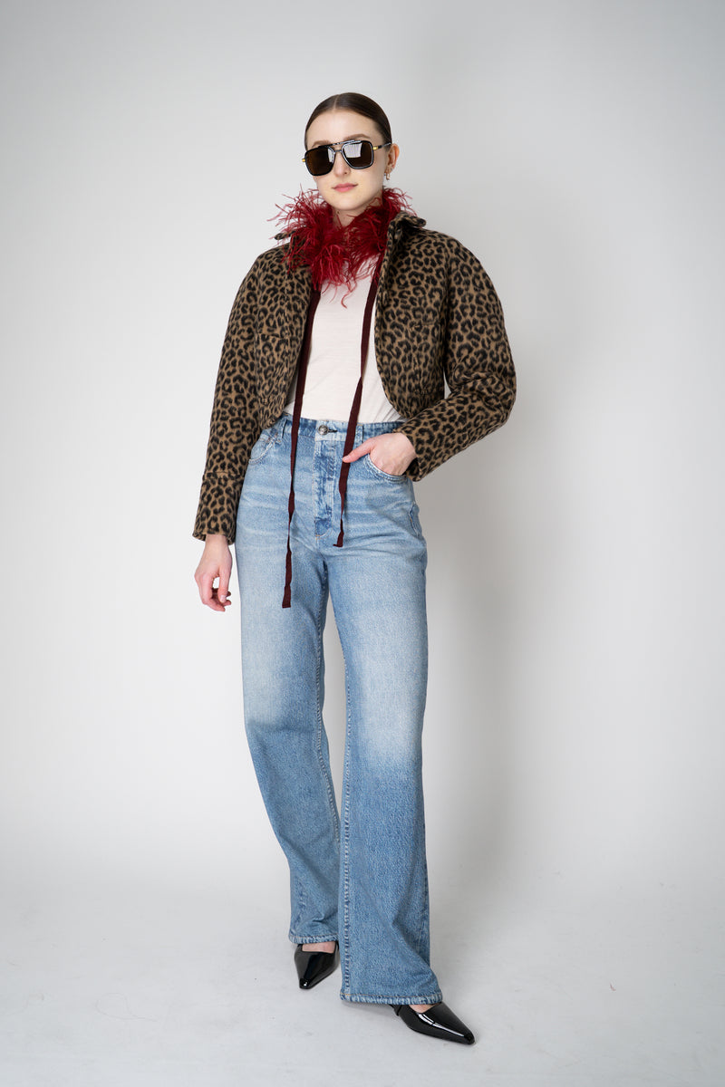 Odeeh Ostrich Feather Tie Collar in Burlesque Red Vancouver. Shop Online or in Store.