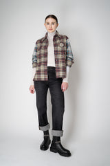 Odeeh Rhinestone Embellished Flannel Top in Multicolour Plaid Vancouver. Shop Online or in Store.