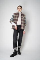 Odeeh Rhinestone Embellished Flannel Top in Multicolour Plaid Vancouver. Shop Online or in Store.