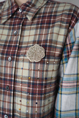 Odeeh Rhinestone Embellished Flannel Top in Multicolour Plaid Vancouver. Shop Online or in Store.