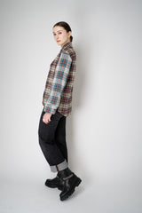 Odeeh Rhinestone Embellished Flannel Top in Multicolour Plaid Vancouver. Shop Online or in Store.
