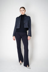 Odeeh Stretch Viscose Flared Pull-On Pants in Midnight Navy Vancouver. Shop Online or in Store.