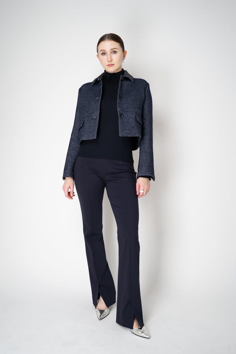 Odeeh Stretch Viscose Flared Pull-On Pants in Midnight Navy Vancouver. Shop Online or in Store.