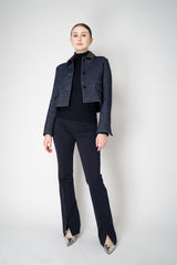 Odeeh Stretch Viscose Flared Pull-On Pants in Midnight Navy Vancouver. Shop Online or in Store.