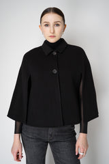 Odeeh Wool Cashmere Cropped A-line Cape in Black Vancouver. Shop Online or in Store.