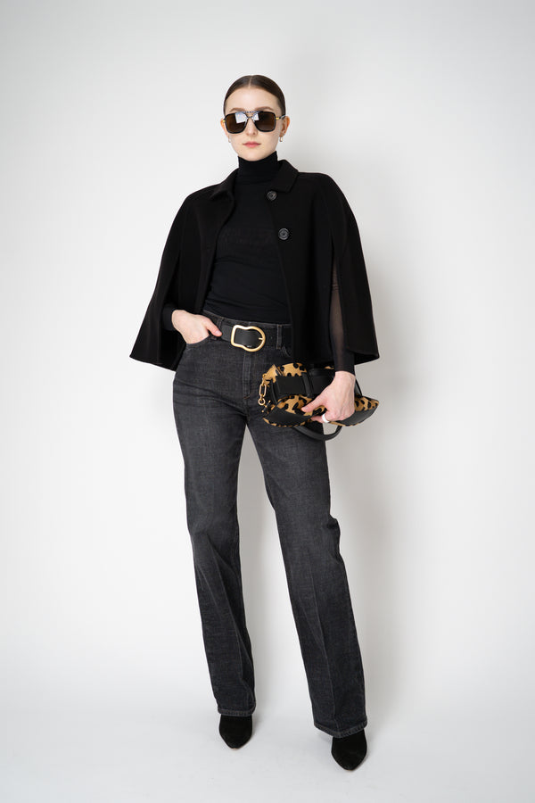 Odeeh Wool Cashmere Cropped A-line Cape in Black Vancouver. Shop Online or in Store.