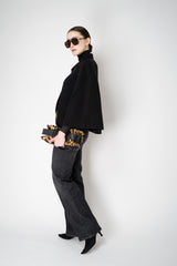 Odeeh Wool Cashmere Cropped A-line Cape in Black Vancouver. Shop Online or in Store.