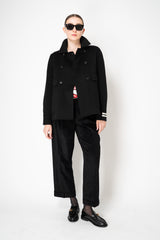 Odeeh Wool Cashmere Double Breasted Jacket in Black